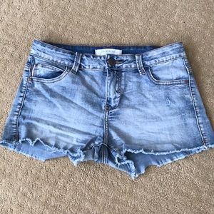 Denim light wash shorts